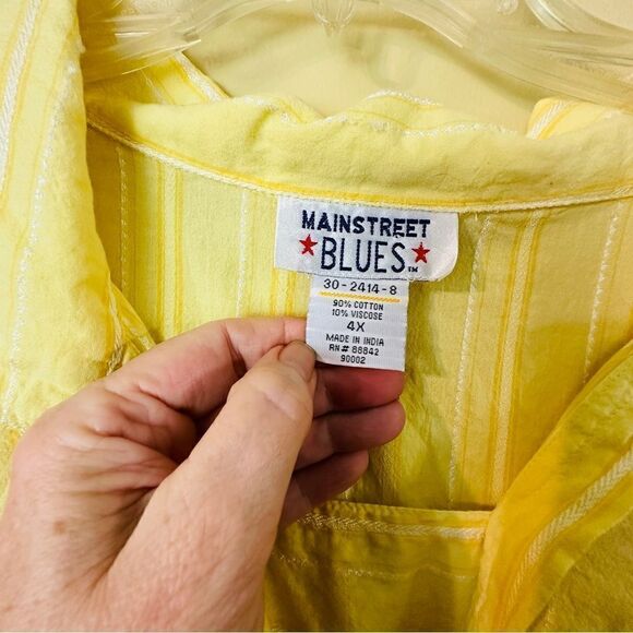Vintage Mainstreet Blues YellowTop Size 4X - Picture 2 of 7